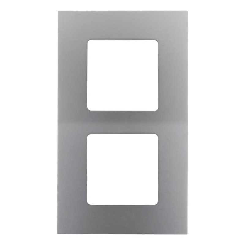 Switch plate and double vertical socket Clarys metal