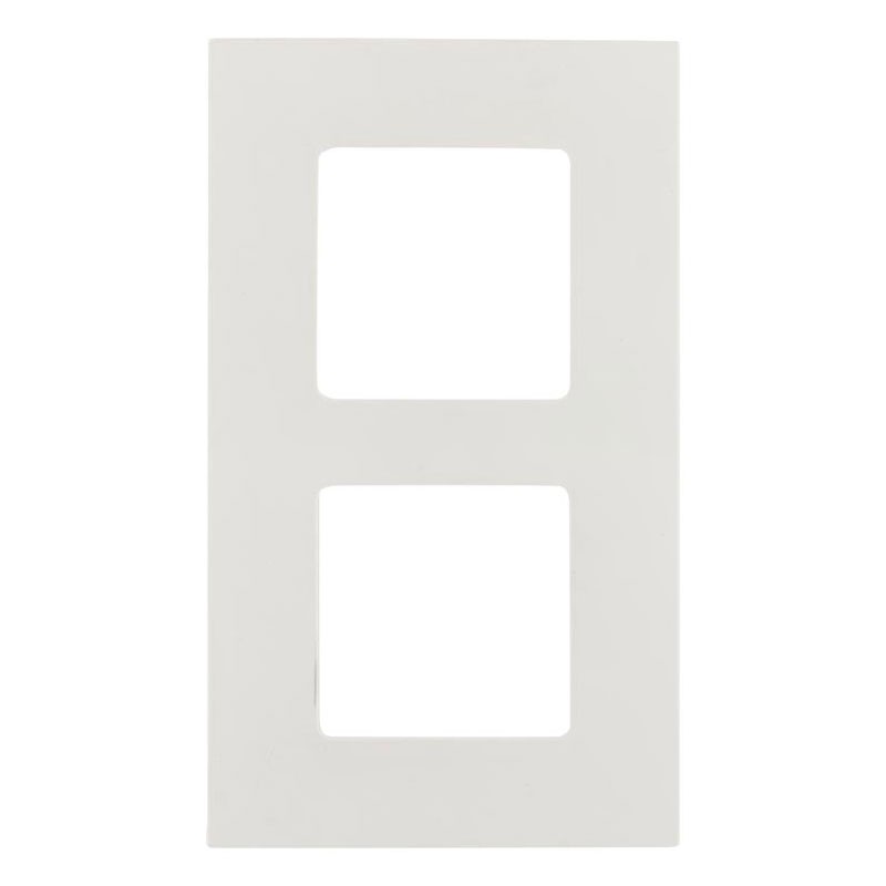 Placa decorativa con doble interruptor y enchufes vertical blanco