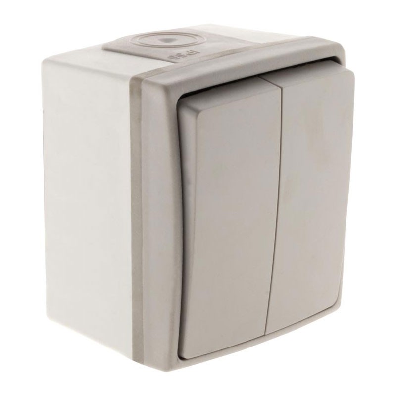 Interrupteur Bouton Va Et Vient Double Ip55 Bicolore Orok