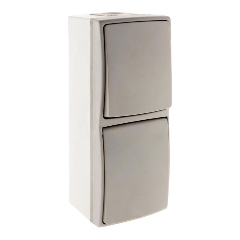 Interrupteur Mixte Vertical Va Et Vient+2P+T 16A Ip55 Bicolore Orok