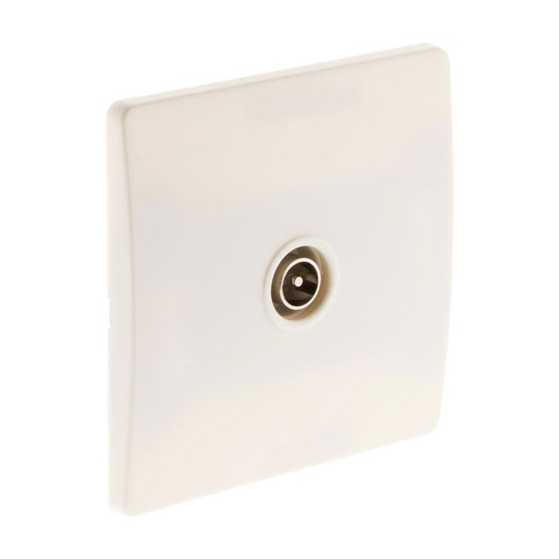 Prise mural TV d.9.52mm blanc + griffes Diwone