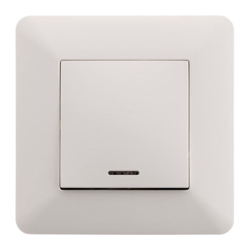 Interruptor pulsador con indicador luminoso Artezo blanco