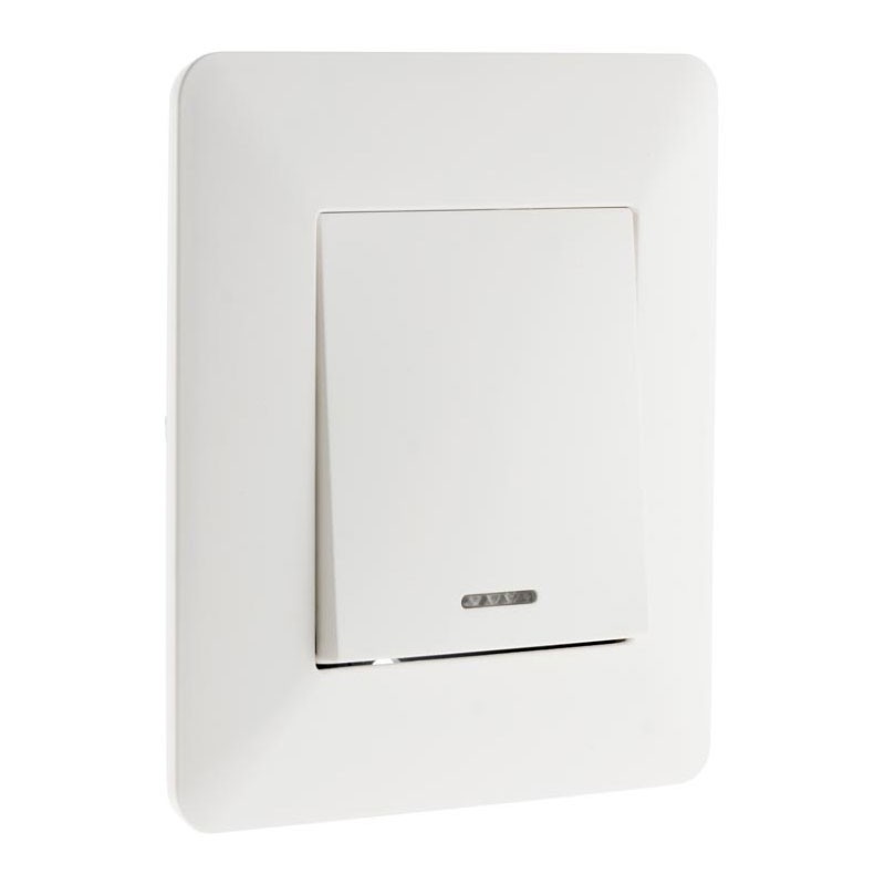 135707 BOUTON POUSSOIR A VOYANT ARTEZO BLANC