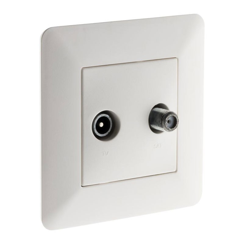Prise TV D.9.52 + Satellite femelle Artezo blanc