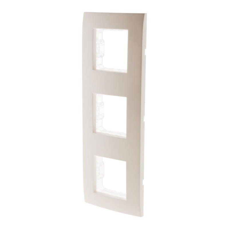 Simplea plaque blanc mat triple + 3 supports + griffes
