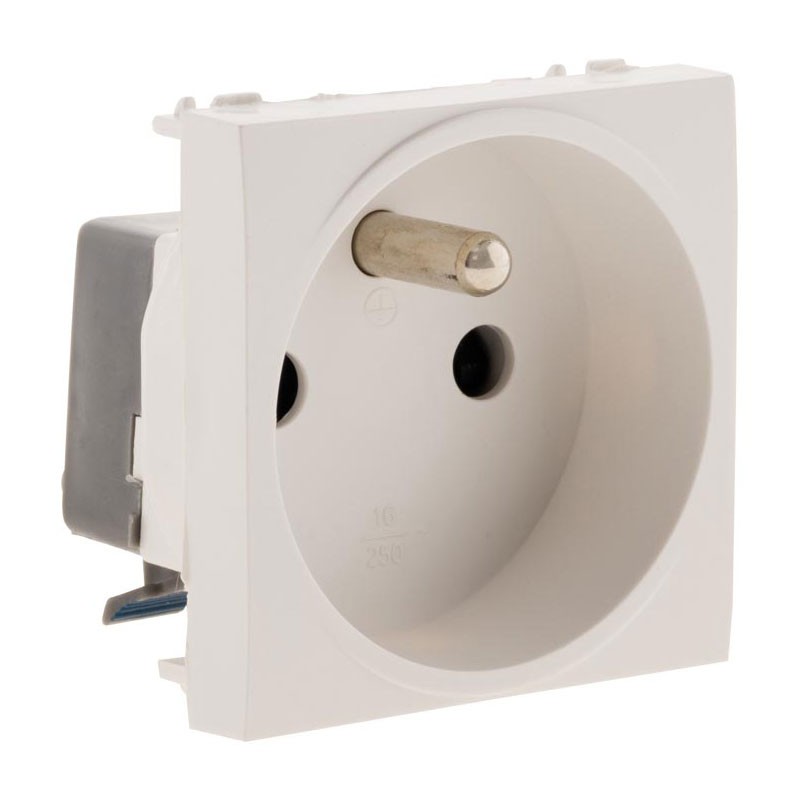 SIMPLEA WALL SOCKET 2Pole+Ground WHITE MAT