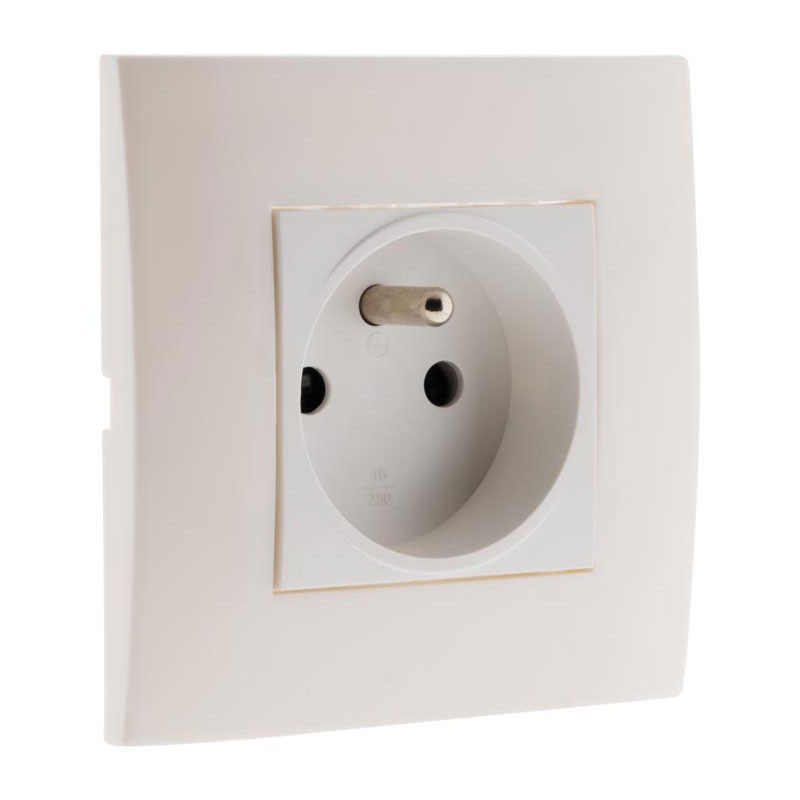 SIMPLEA 2Pole+Ground Wall socket MONTE BLANC