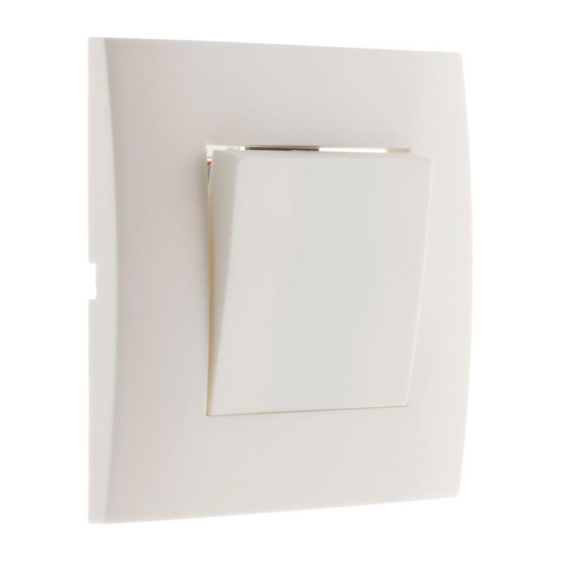 Simplea Interrupteur Bouton Poussoir Mural Monte Blanc Mat