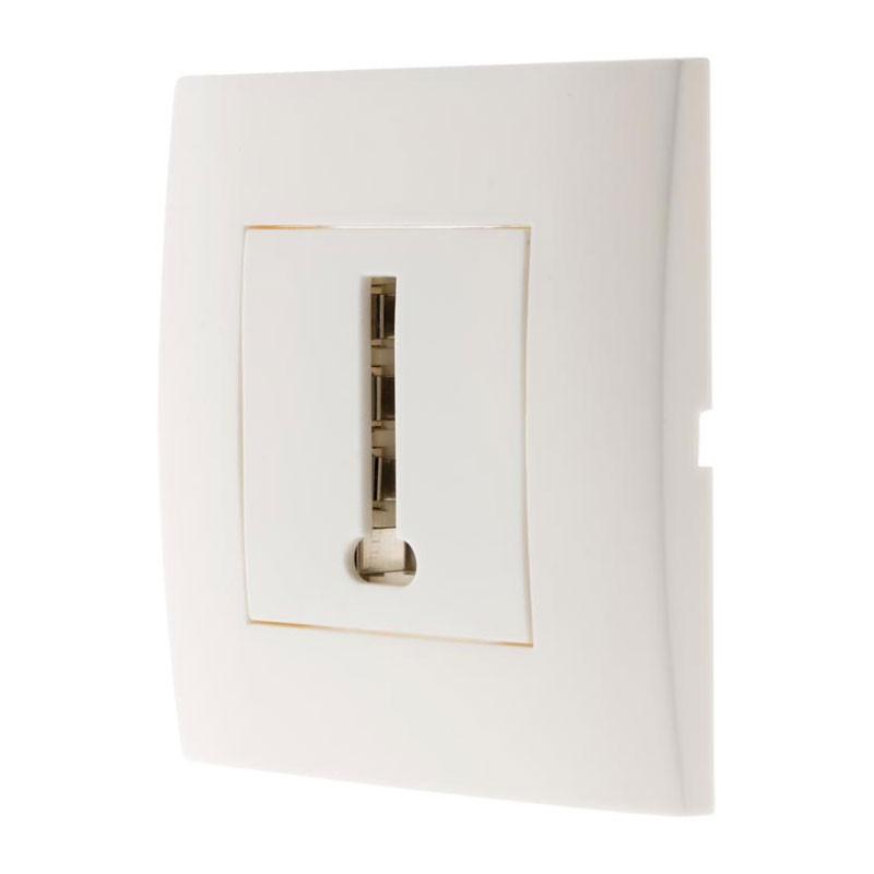 135624 SIMPLEA 8-PIN TEL SOCKET MOUNTED WHITE MATT