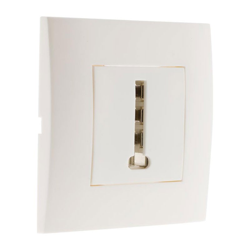 Simplea Prise Telephone 8 Plots Montee Blanc Mat