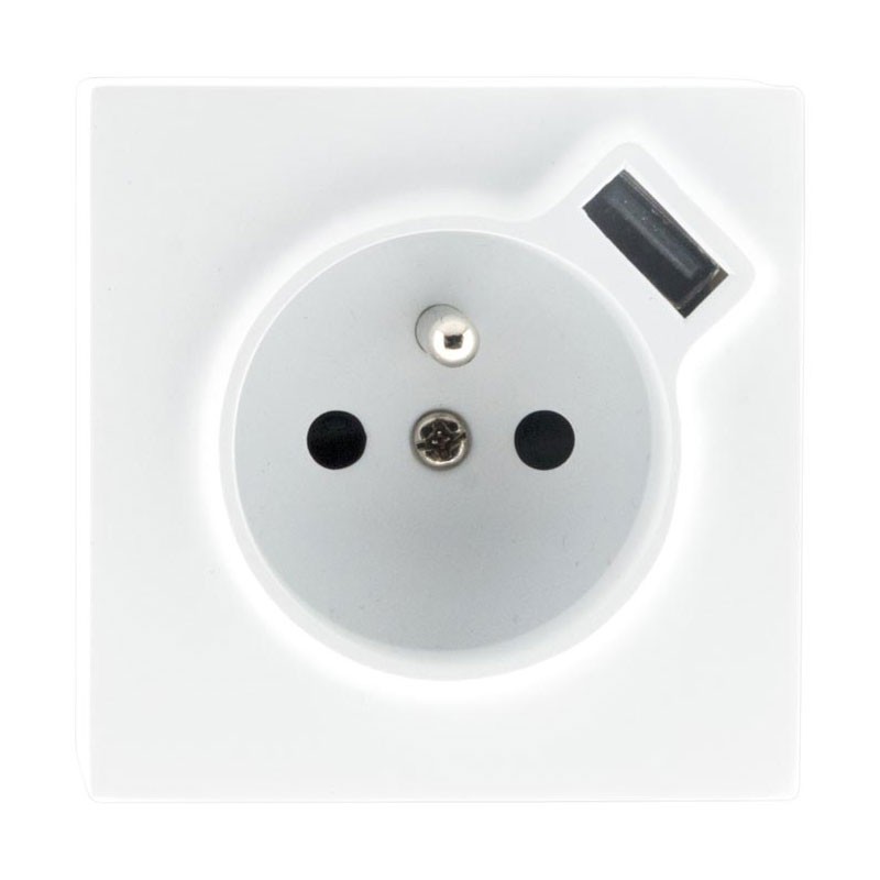 130468 TOMA DE PARED 2P+T + USB 2.4A BLANCO