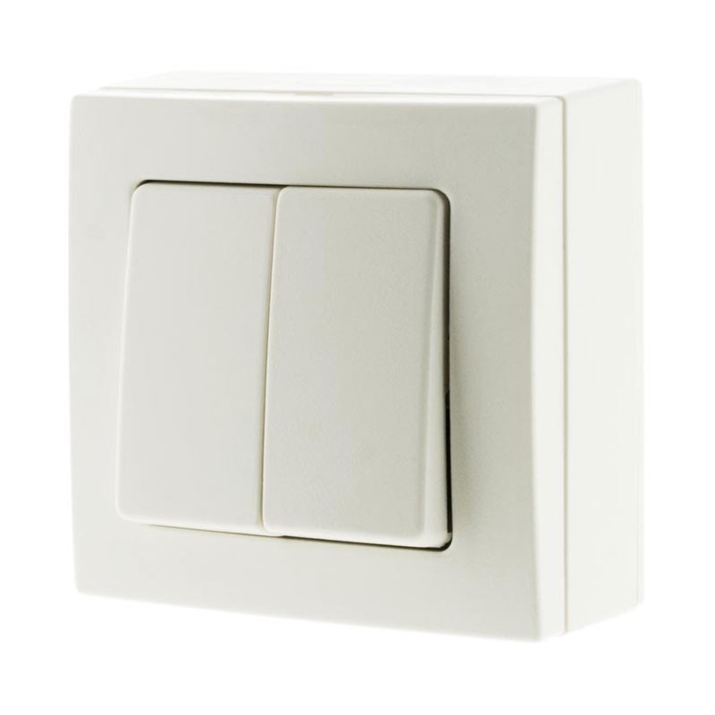 130133 BEL'VUE DOUBLE WALL-MOUNTED 10A WHITE