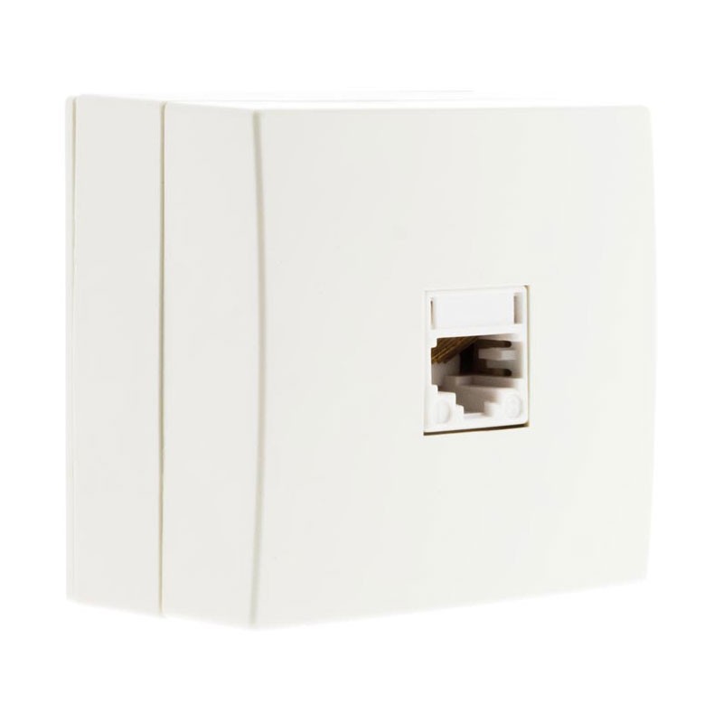 Prise mural téléphone RJ45 Bel'Vue blanc