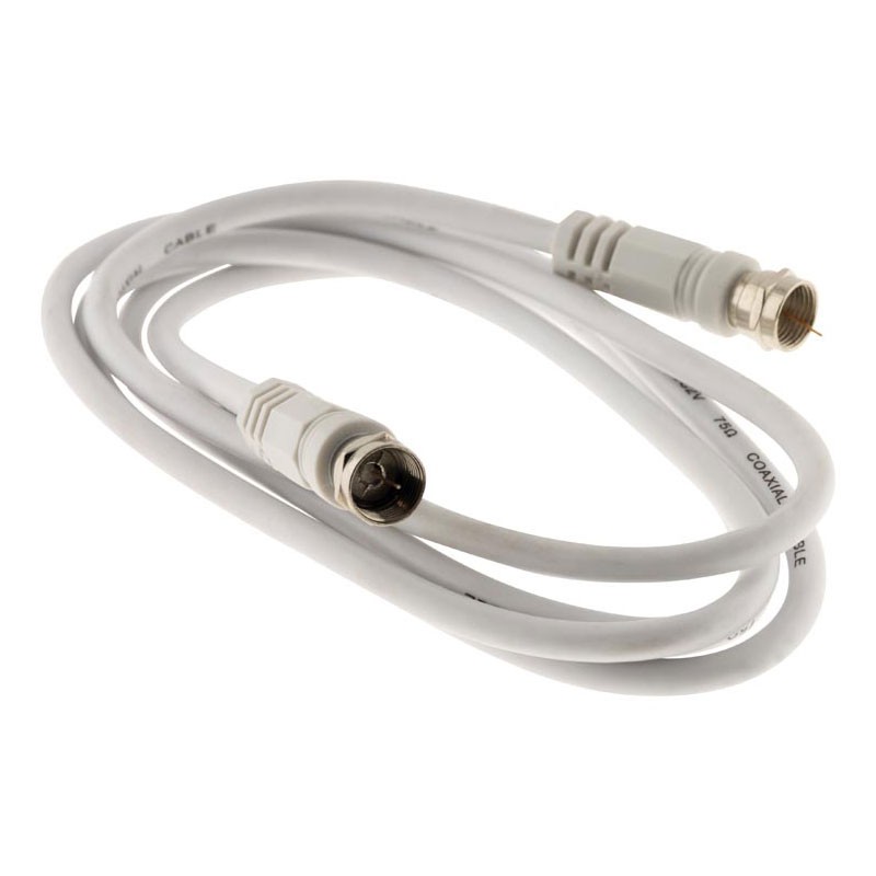 Rallonge Tv 1.5M Fiche F - Male/Male Droite Blanc + Adapt