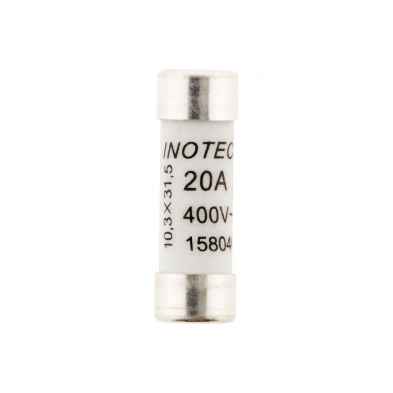 Set di 3 fusibili in ceramica 10.3X31.5 - 20A - senza indicatore - CE - 158245