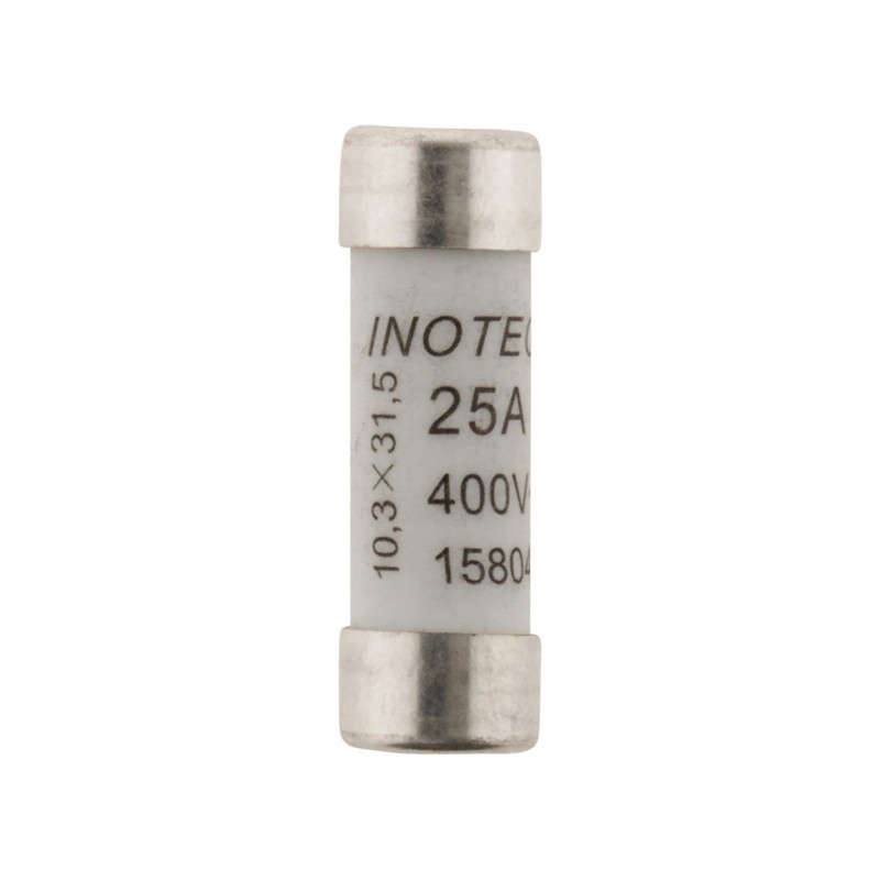 Set of 3 ceramic fuses 10.3X31.5-25A-without indicator-NF