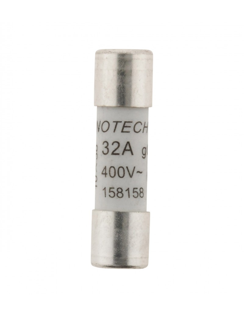 Set of 3 ceramic fuses - 10x38 - 32A with indicator - NC