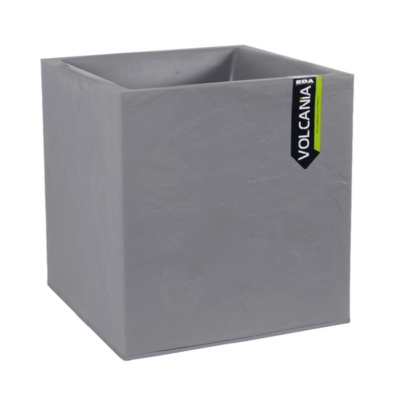EDA - Pot carré Volcania Up - Gris galet - 21L