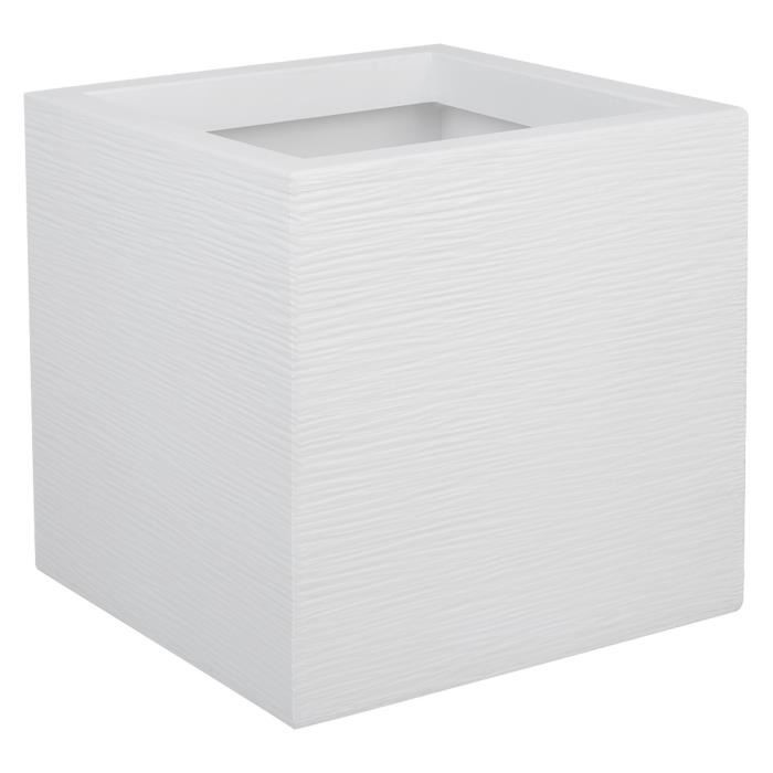 EDA - Pot carré Graphit Up - blanc cérusé - 21L