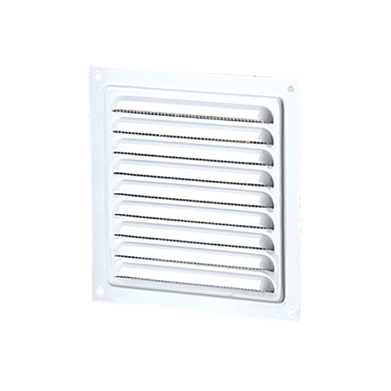 Winflex - Grille d'aération 150mm acier blanc avec écran anti-insecte
