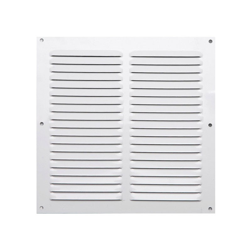 Winflex - Grille d'aération250mm aluminium blanc 2 rangées avec écran anti-insecte