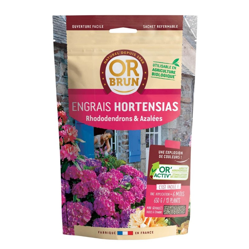 Or Brun - Engrais hortensias rhododendrons azalées - 650g