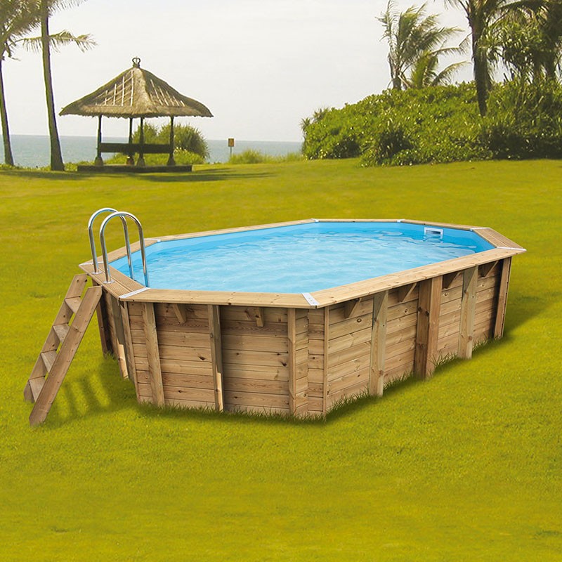 Ubbink - Piscine octogonale Sunwater 300x490cm - liner bleu