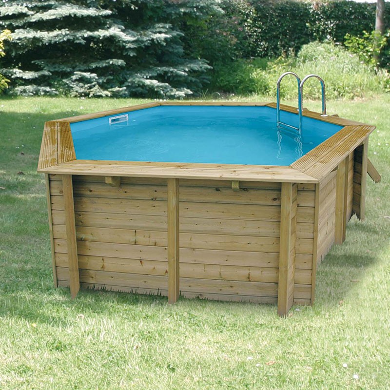 Ubbink - Piscine octogonale Azura 410cm avec bâche - liner bleu