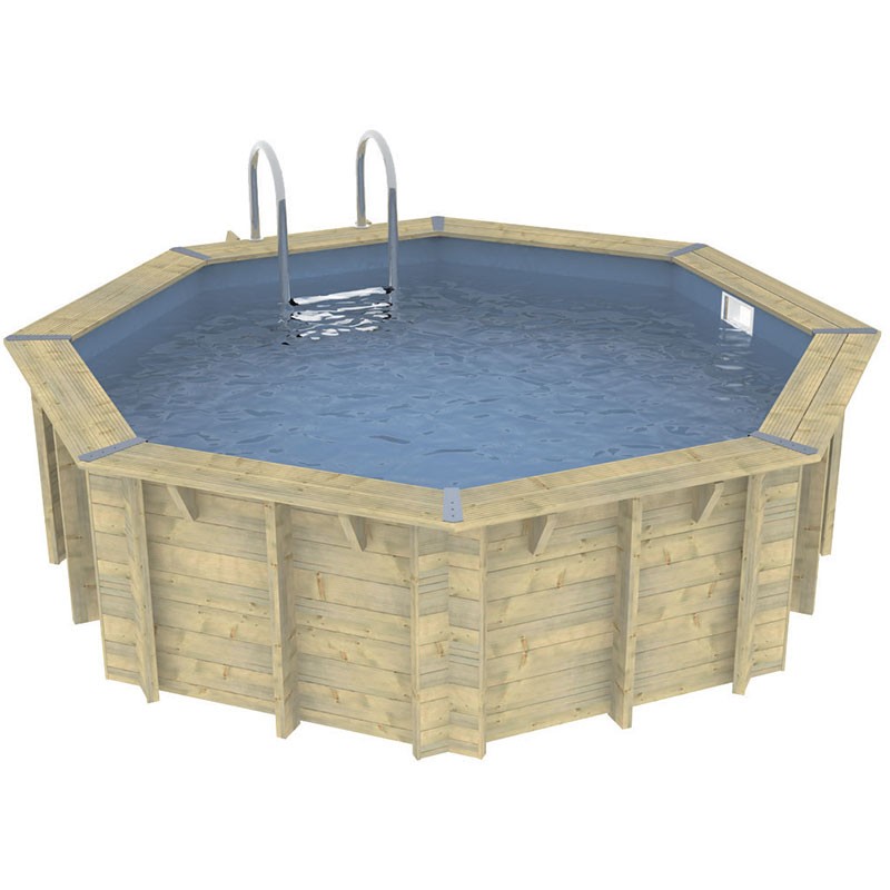 Ubbink - Piscine octogonale Océa ø430cm - liner bleu