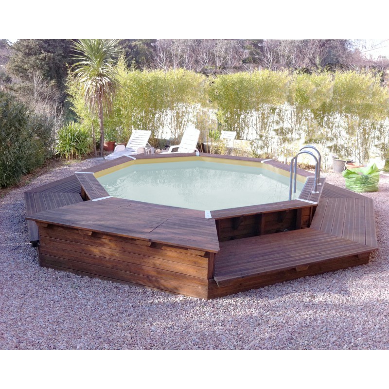 Ubbink - Piscine octogonale Océa ø430cm - liner beige