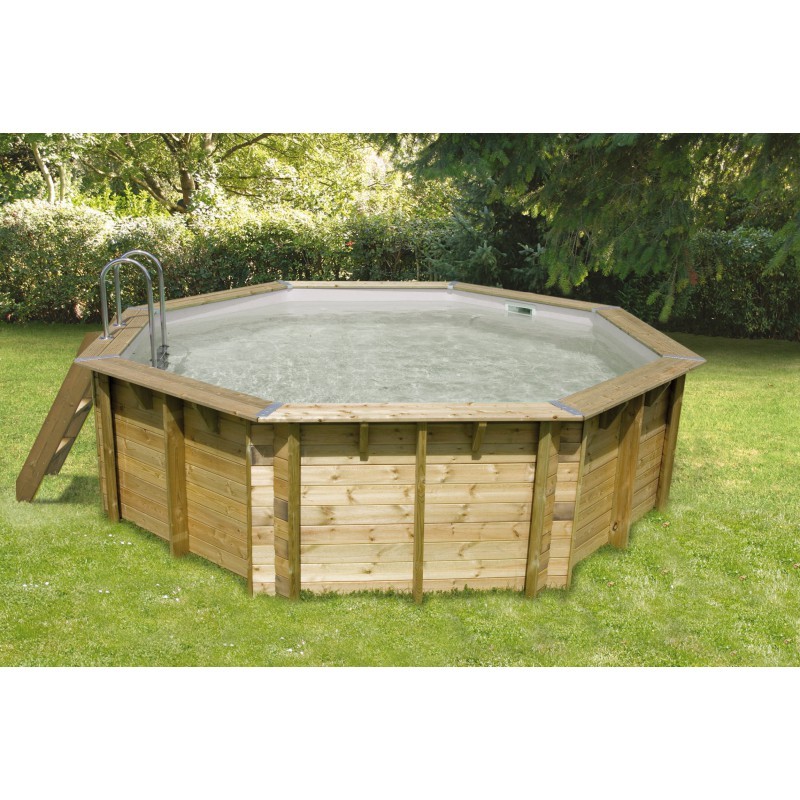 Ubbink - Piscine octogonale Océa ø430cm - liner gris