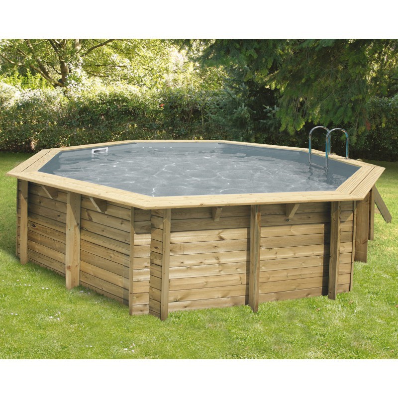 Ubbink - Piscine octogonale Océa ø510cm - liner gris