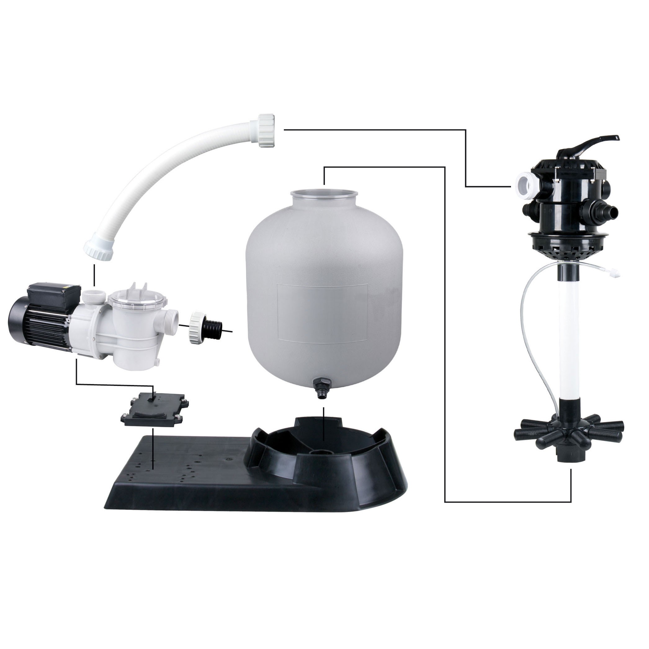 POOLFILTER SET FILTRATION 6.0 M3/H POUR P.inf 45M3 - Ø400MM