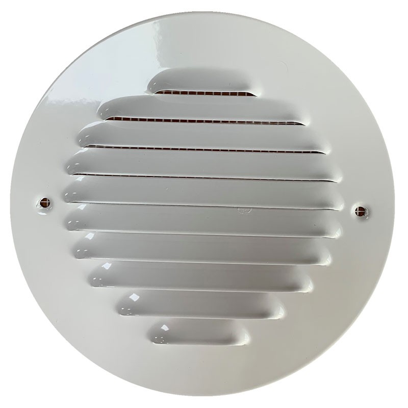 Winflex - Grille d'aération ronde ø150mm acier blanc avec écran anti-insecte