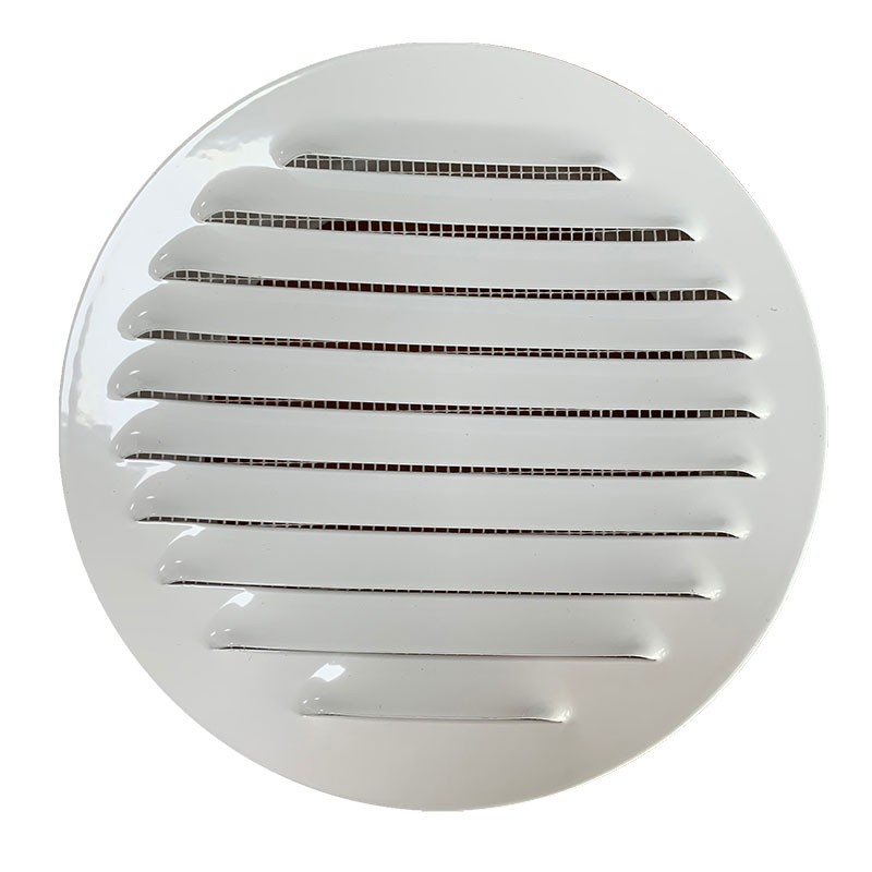 Winflex - Grille d'aération ronde ø150mm acier blanc avec écran anti-insecte