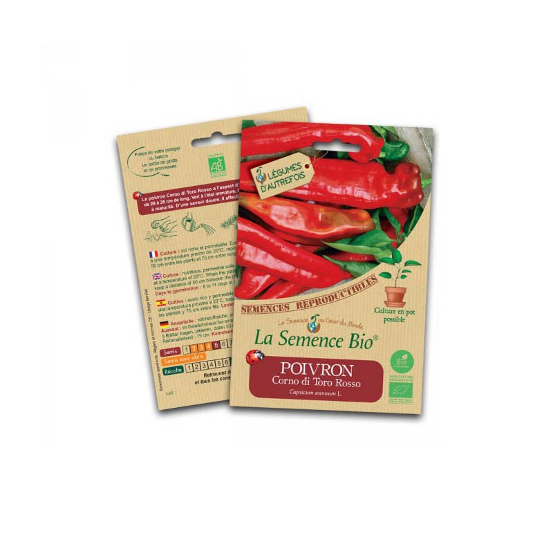 Semillas ecológicas - Pimiento rosso Corno di Toro