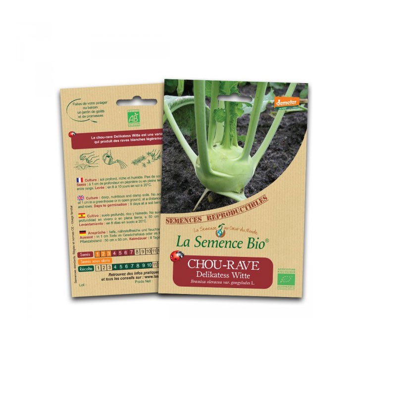 Semillas ecológicas - Kohlrabi delikatess witte