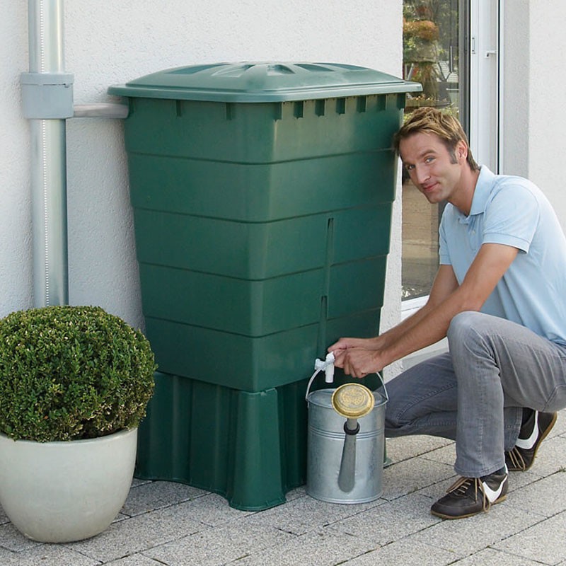Graf - Cuve rectangulaire 300L verte avec couvercle et robinet