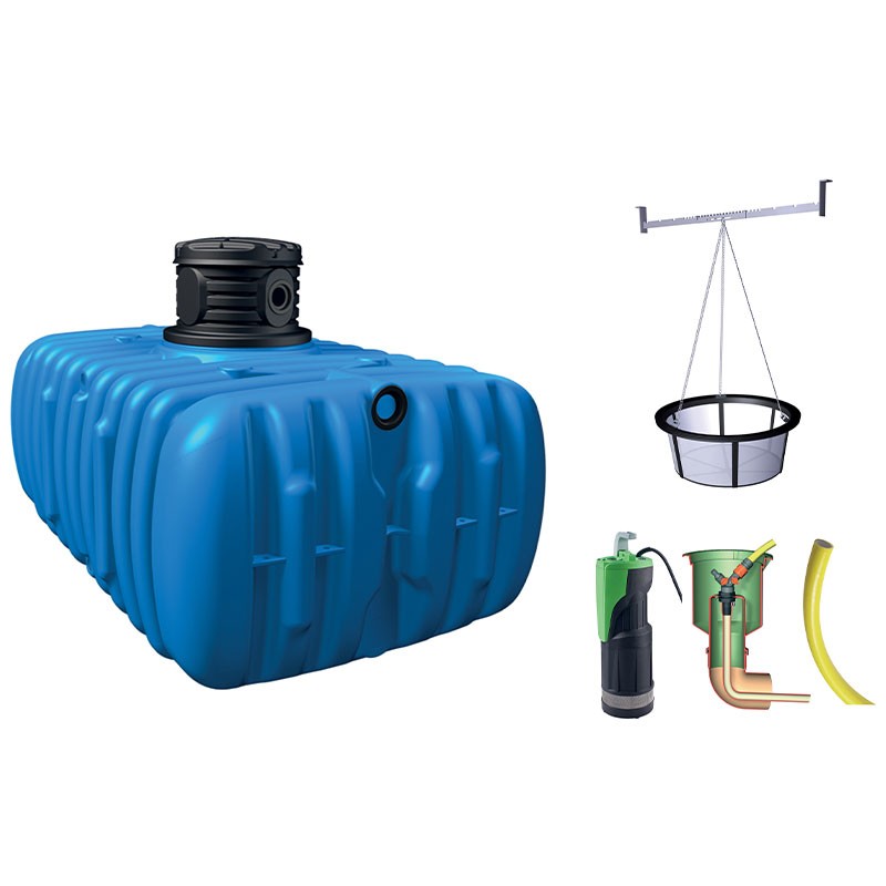 4Rain - Kit cuve jardin à enterrer Flat confort - 3000L