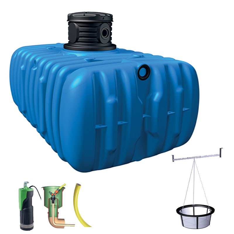 4Rain - Kit cuve jardin à enterrer Flat confort - 5000L
