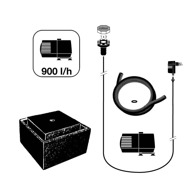 1387033 AA SONORA - SQUARE WATER BASIN 900L/H