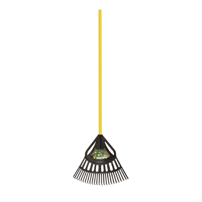 Ribiland - Scopa per foglie ed erba da 64 cm con manico in fibra da 140 cm