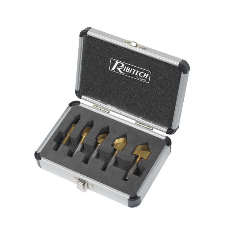 5 CONICAL TITANIUM BURS IN ALUMINIUM CASE