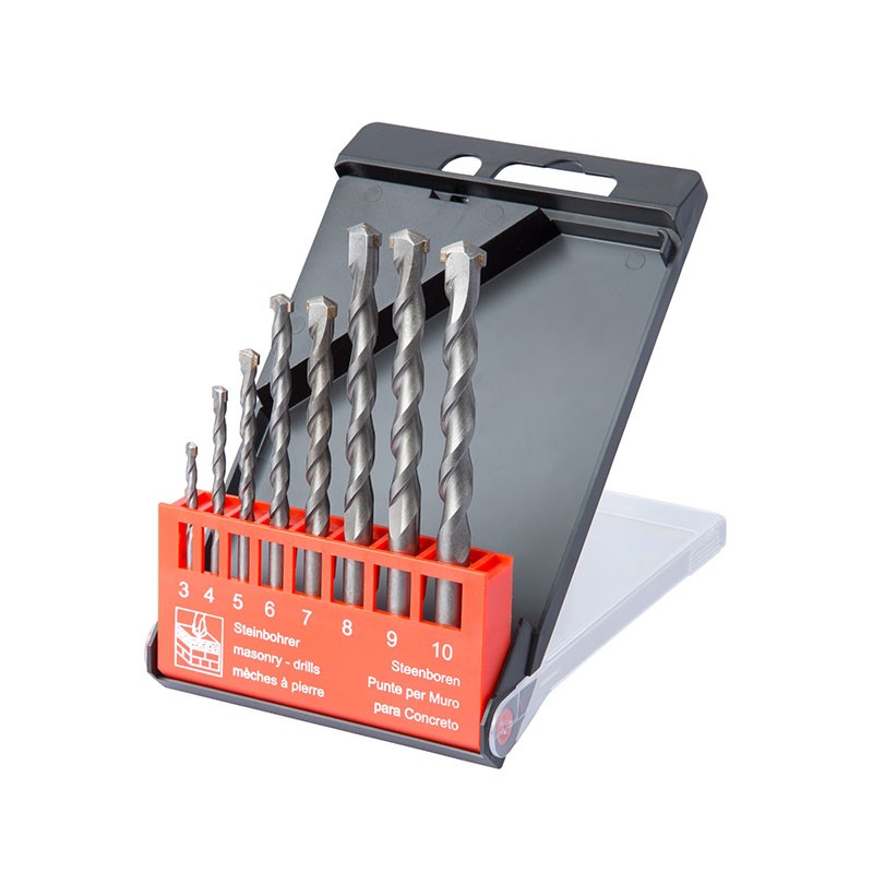 Ribitech - Juego de 8 brocas profesionales para hormigón de 3 a 10 mm