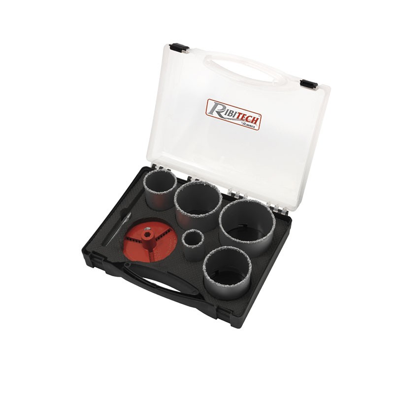 SET OF 5 DIAMOND HOLE SAWS 33/53/67/73/83 MM IN CASE