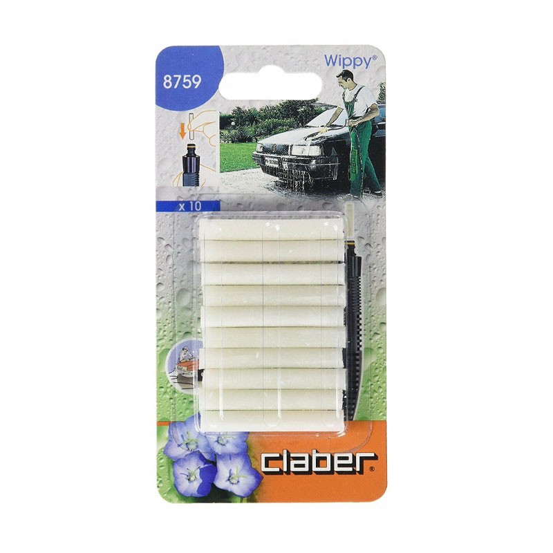 Claber - 10 bâtonnets de shampoing pour brosse wippy