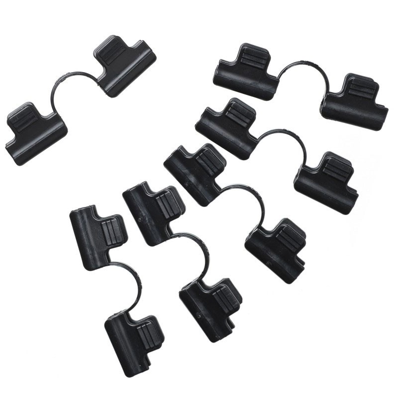 Nature - Double clip de fixation film pour tunnel max diam11mm - 6x
