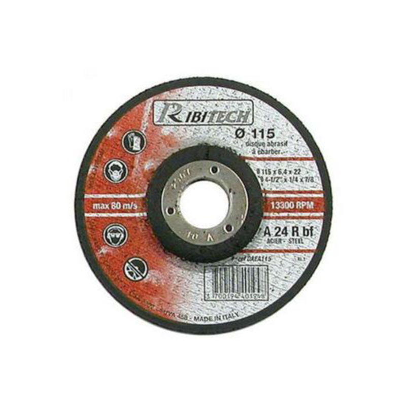 Ribitech - Disco abrasivo Ø115 Corte e rebarbagem de aço 115X6,4X22,2