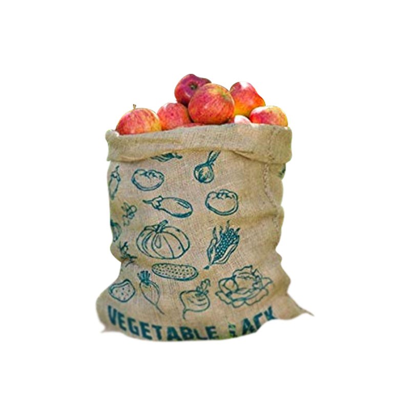 Nature - Sac en toile de jute imprimé pour le stockage fruit et légumes 68.5X49.5cm
