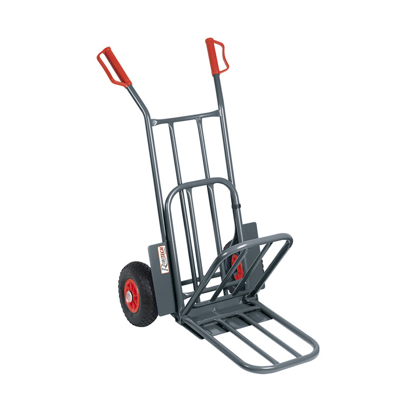 Ribitech - Carrello manuale da 250kgs con ruote antiforatura - sportello pieghevole
